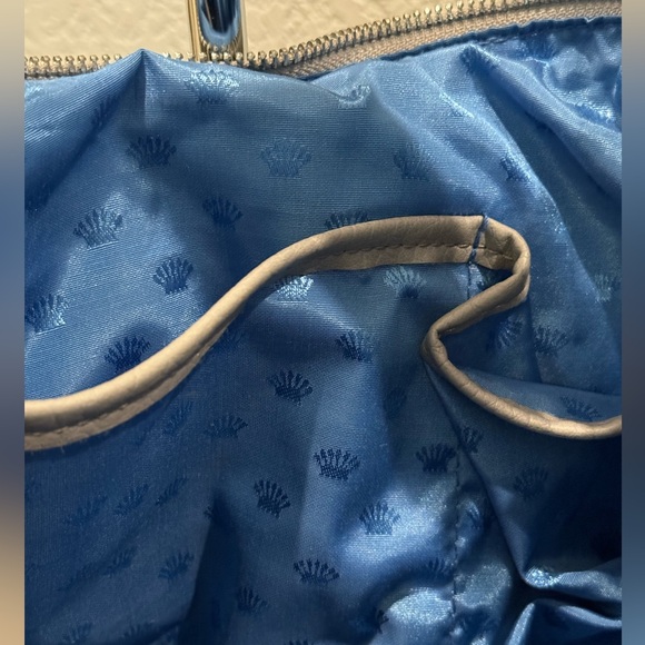 Juicy Couture Gray Leather with Royal Blue Interior Shoulder Purse - Picture 9 of 15